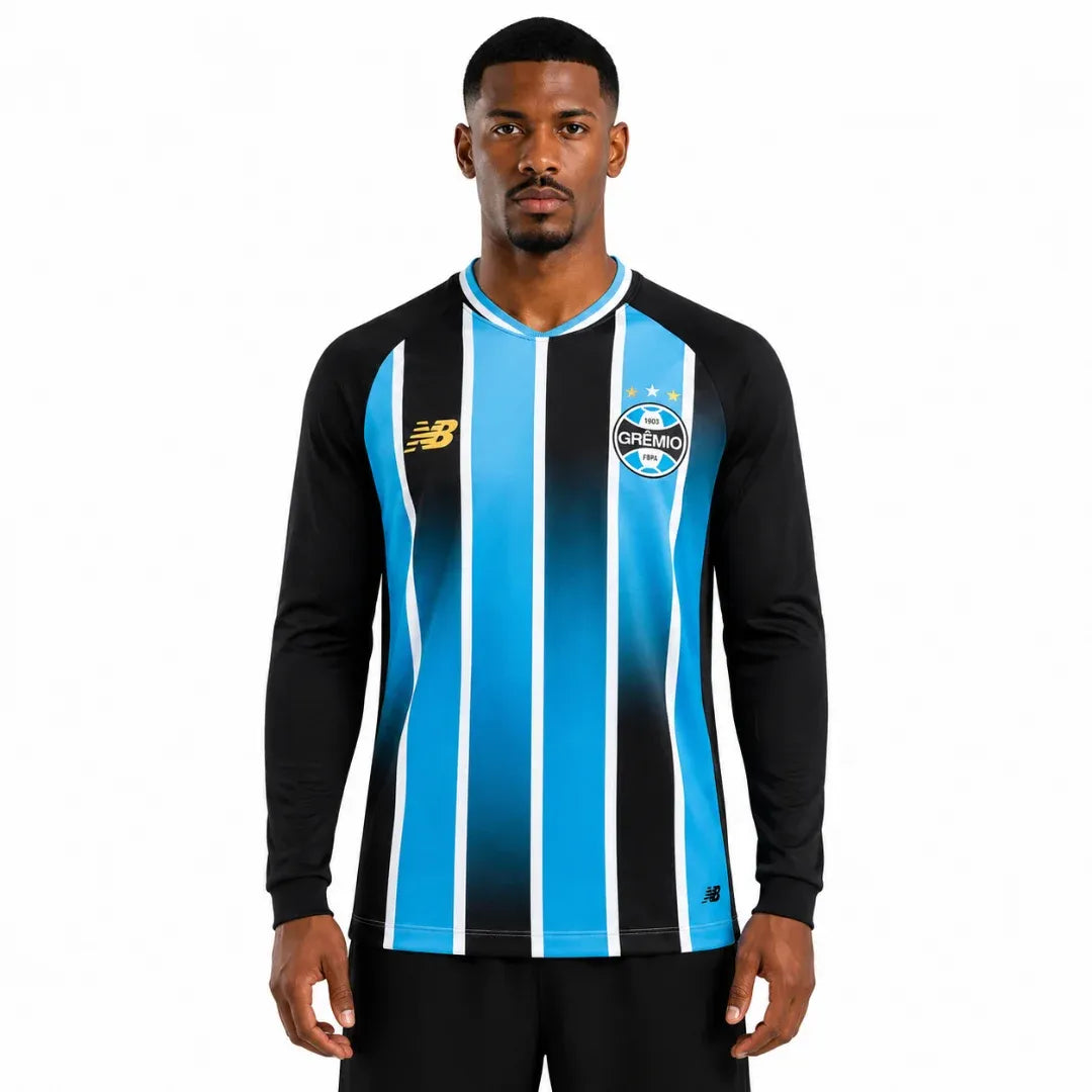 Camisa Grêmio Home 2025/26 Manga Longa - Torcedor Masculino